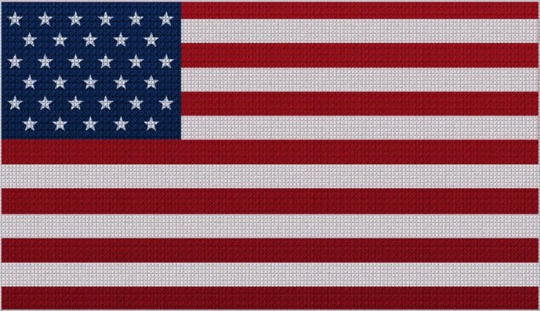 US Flag stitched